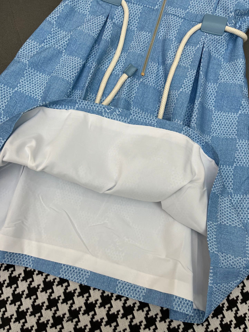 LOUIS VUITTON LV FRONT ZIP SLEEVELESS DRESS BLUE 25S IN POLYESTER 266638