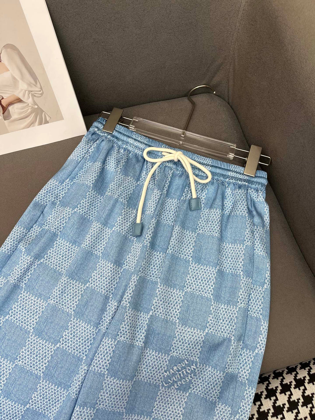 LOUIS VUITTON LV T SHIRT AND WIDE LEG PANTS SET BLUE 25S IN POLYESTER 266642