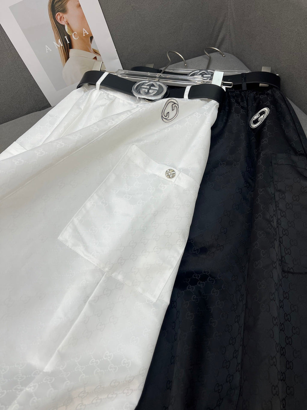 GUCCI NEW STYLE DRESS JACQUARD DOUBLE G HAS A BELT 266712
