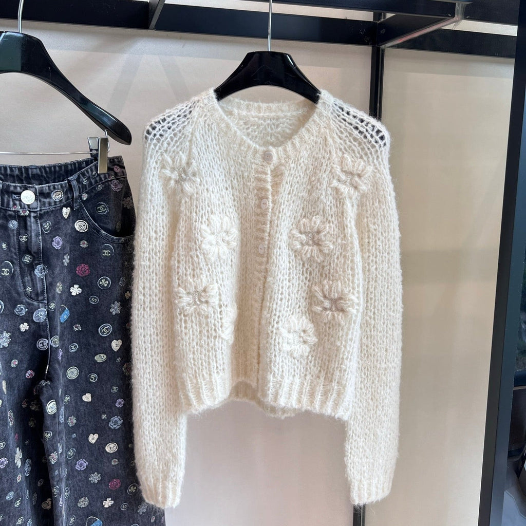 CELINE 25S CROCHET SLEEVE KNIT JACKET 0085