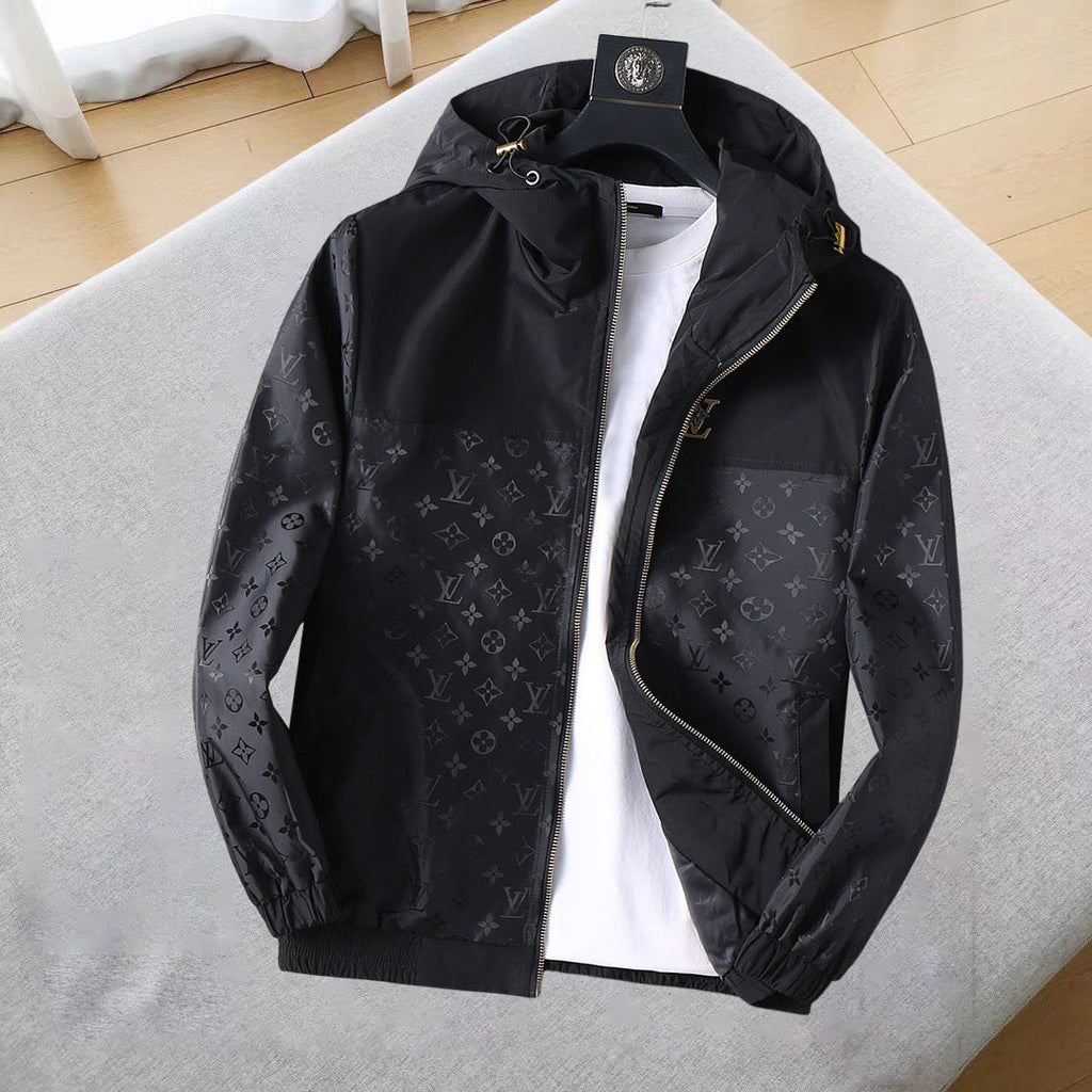 LOUIS VUITTON LV BLACK MONOGRAM HOODED JACKET 239052
