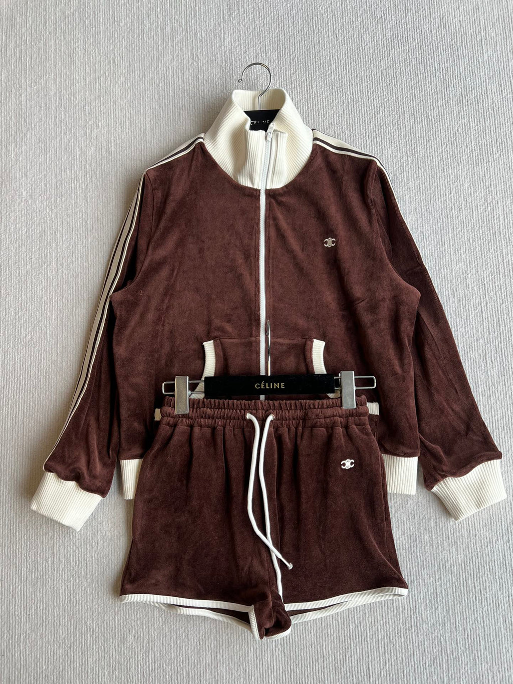 CELINE VELVET DRAWSTRING WAIST SHORTS 275633