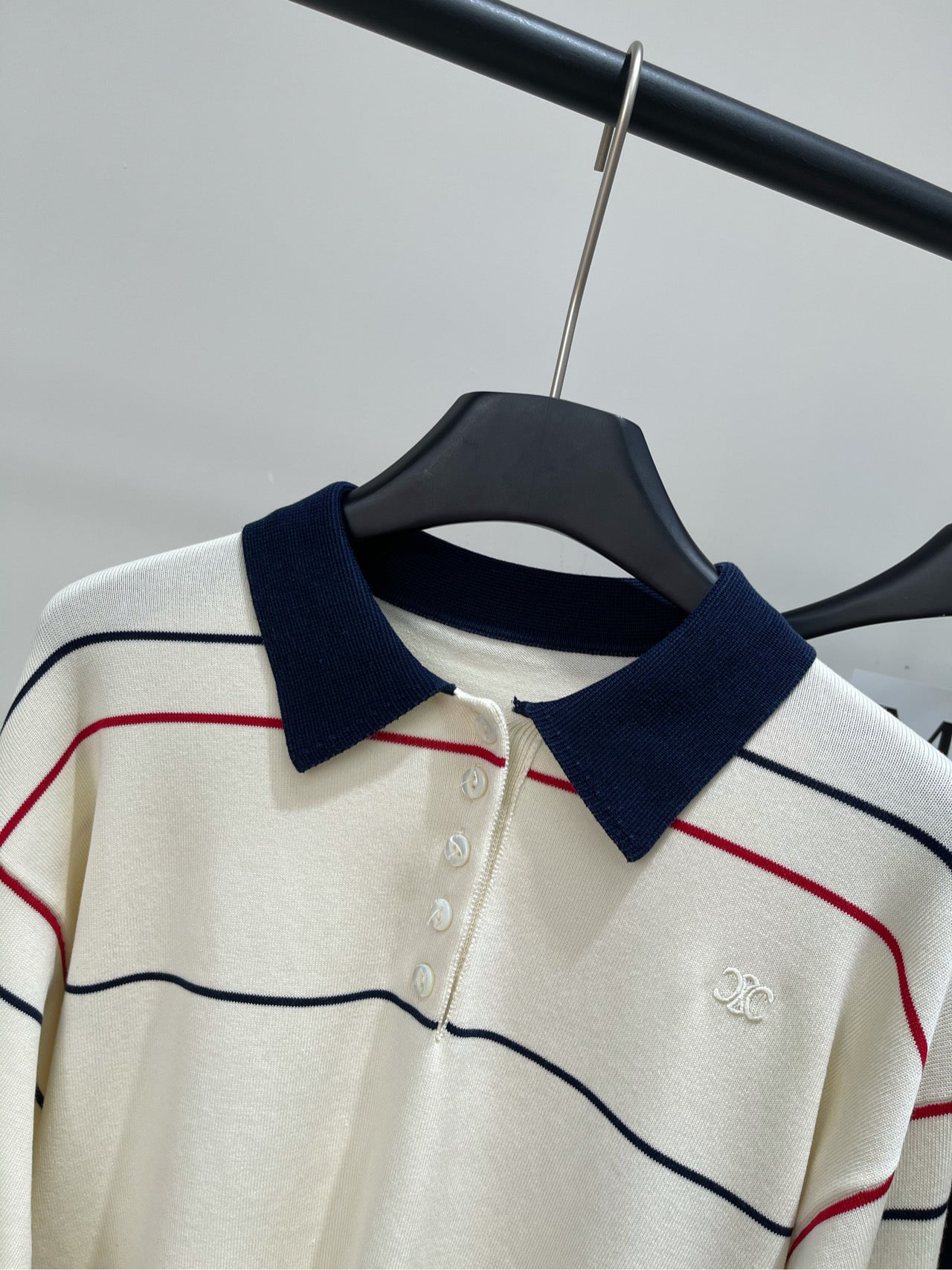 CELINE LONG-SLEEVE POLO SWEATER 275968