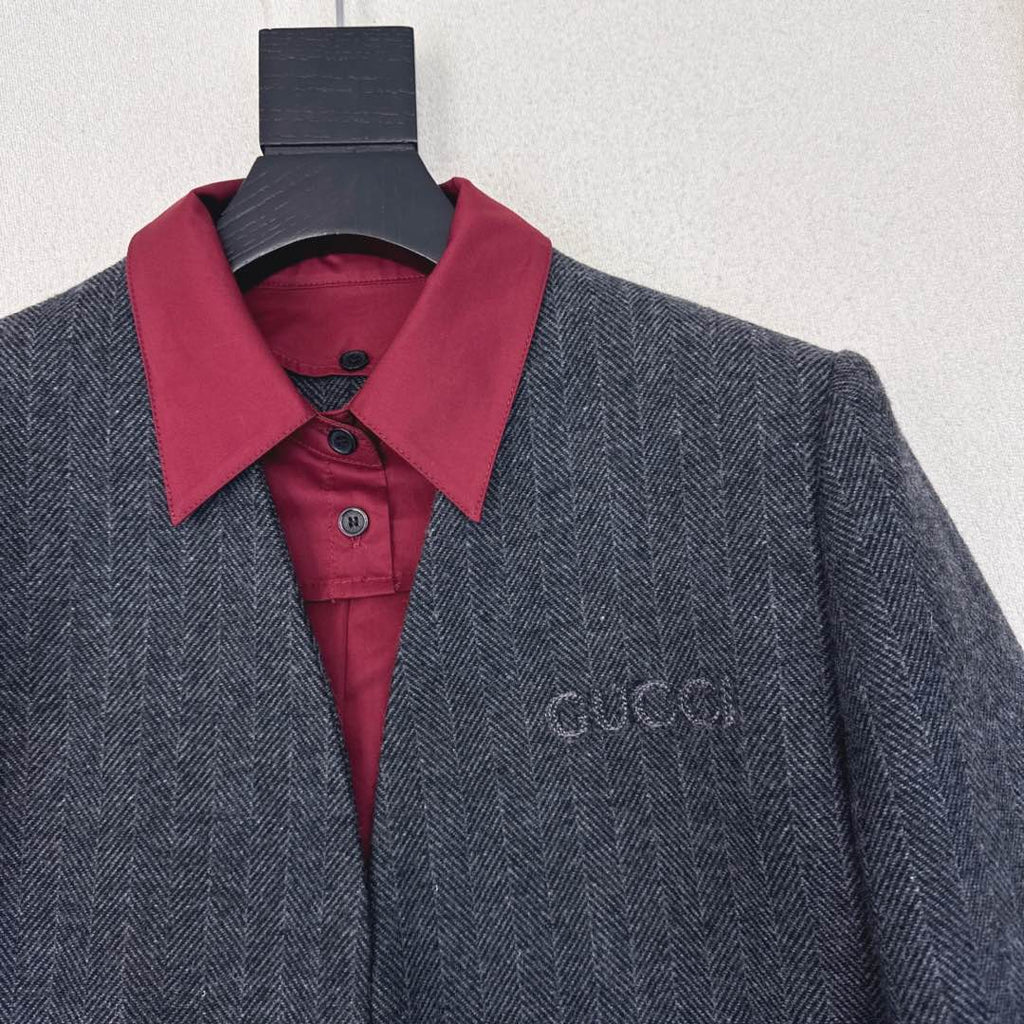 GUCCI Gucci Patchwork Suit Jacket Encora Red Cotton