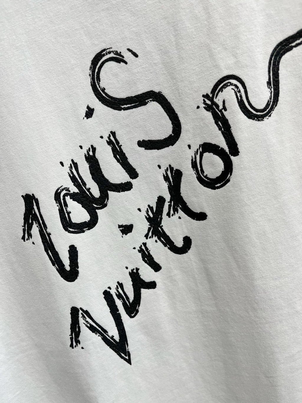 LOUIS VUITTON LV T-SHIRT IN WHITE PURE COTTON LOGO PRINT 238775