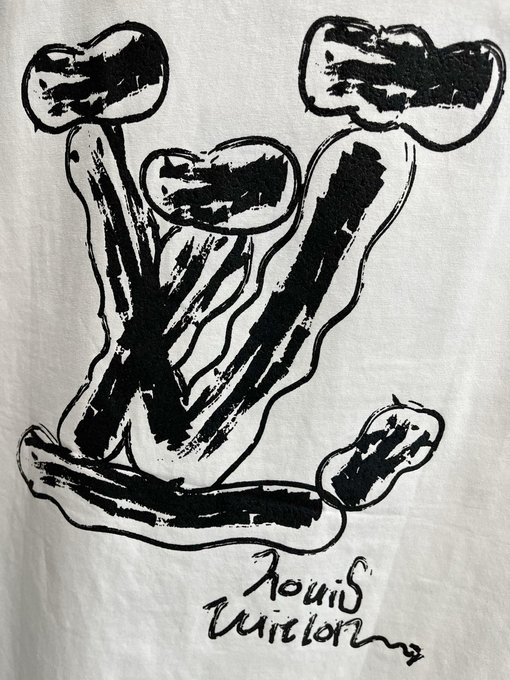 LOUIS VUITTON LV T-SHIRT IN WHITE PURE COTTON LOGO PRINT 238775