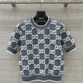 GUCCI Gucci Knit Sweater Gray White Wool