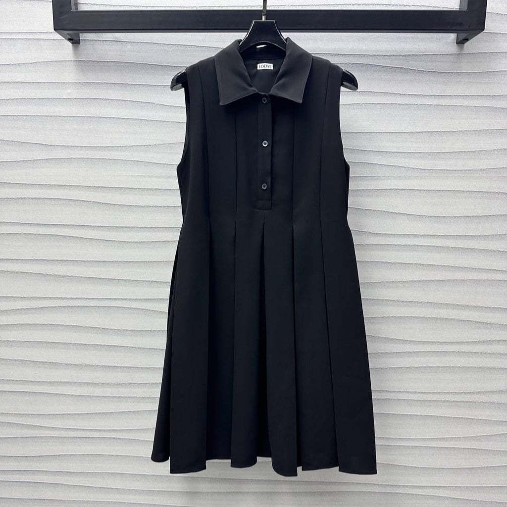 Loew Black Trapeze Dress In Stretch Viscose 224854