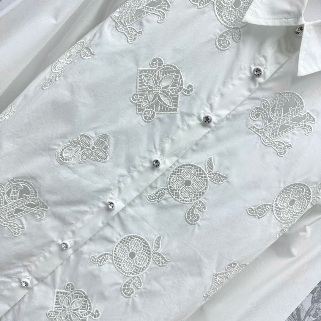 LOUIS VUITTON LV 25S EMBROIDERED HOLLOW SHIRT 264718