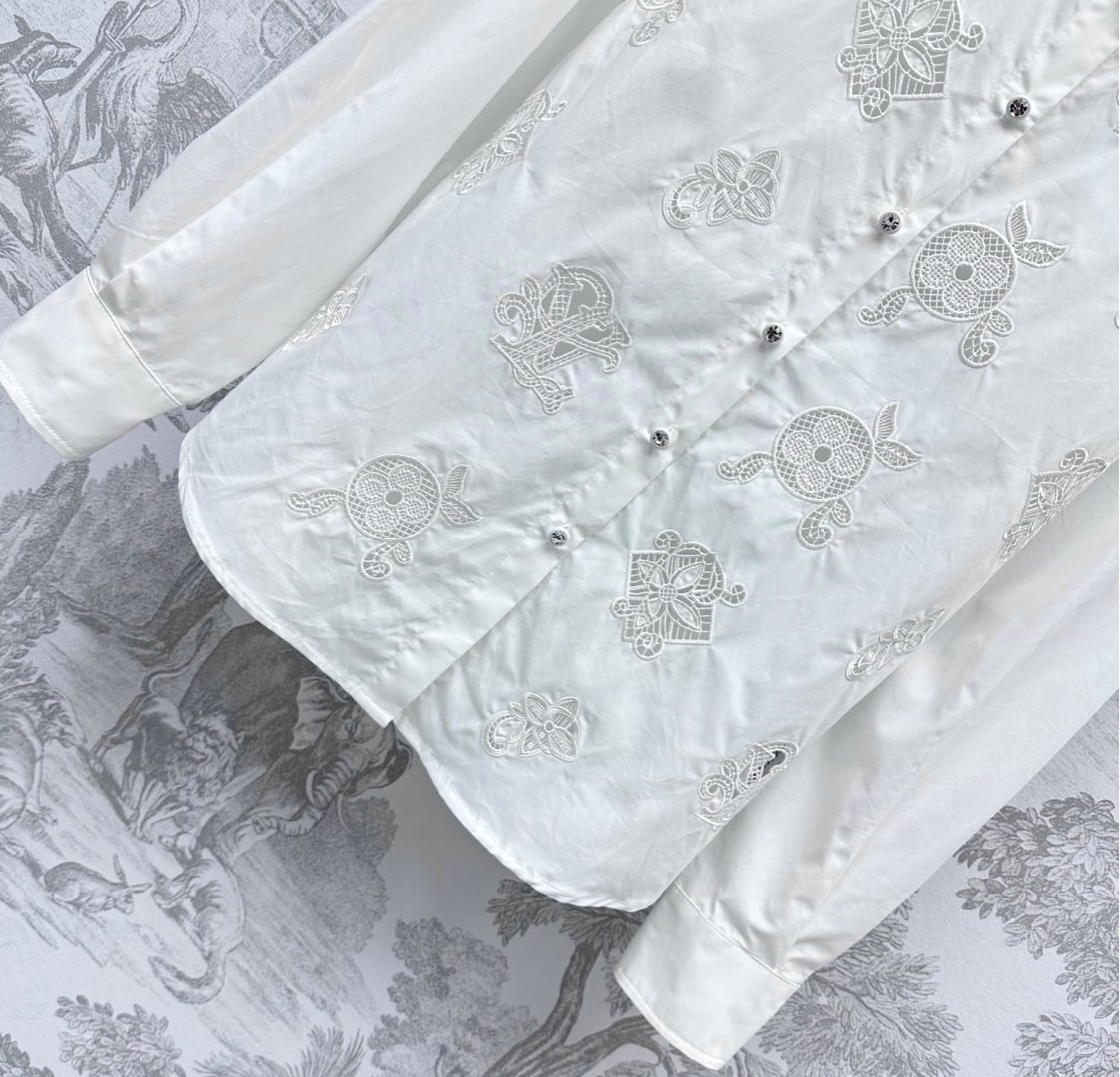 LOUIS VUITTON LV 25S EMBROIDERED HOLLOW SHIRT 264718
