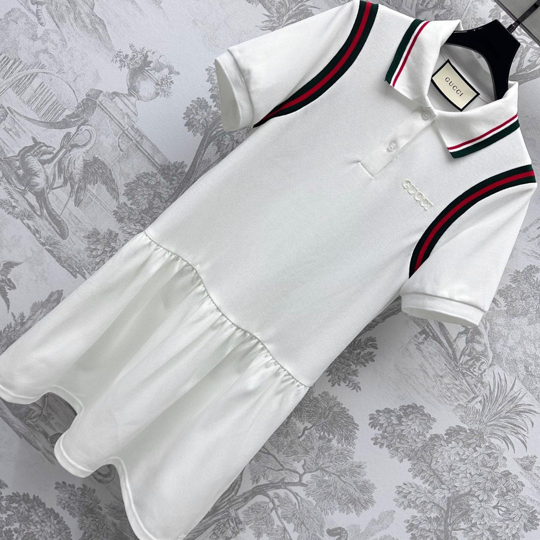 GUCCI 25S PLEATED SHORT-SLEEVE DRESS 264671