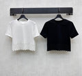 LOUIS VUITTON LV T-SHIRT WITH LACE-TRIMMED HEM