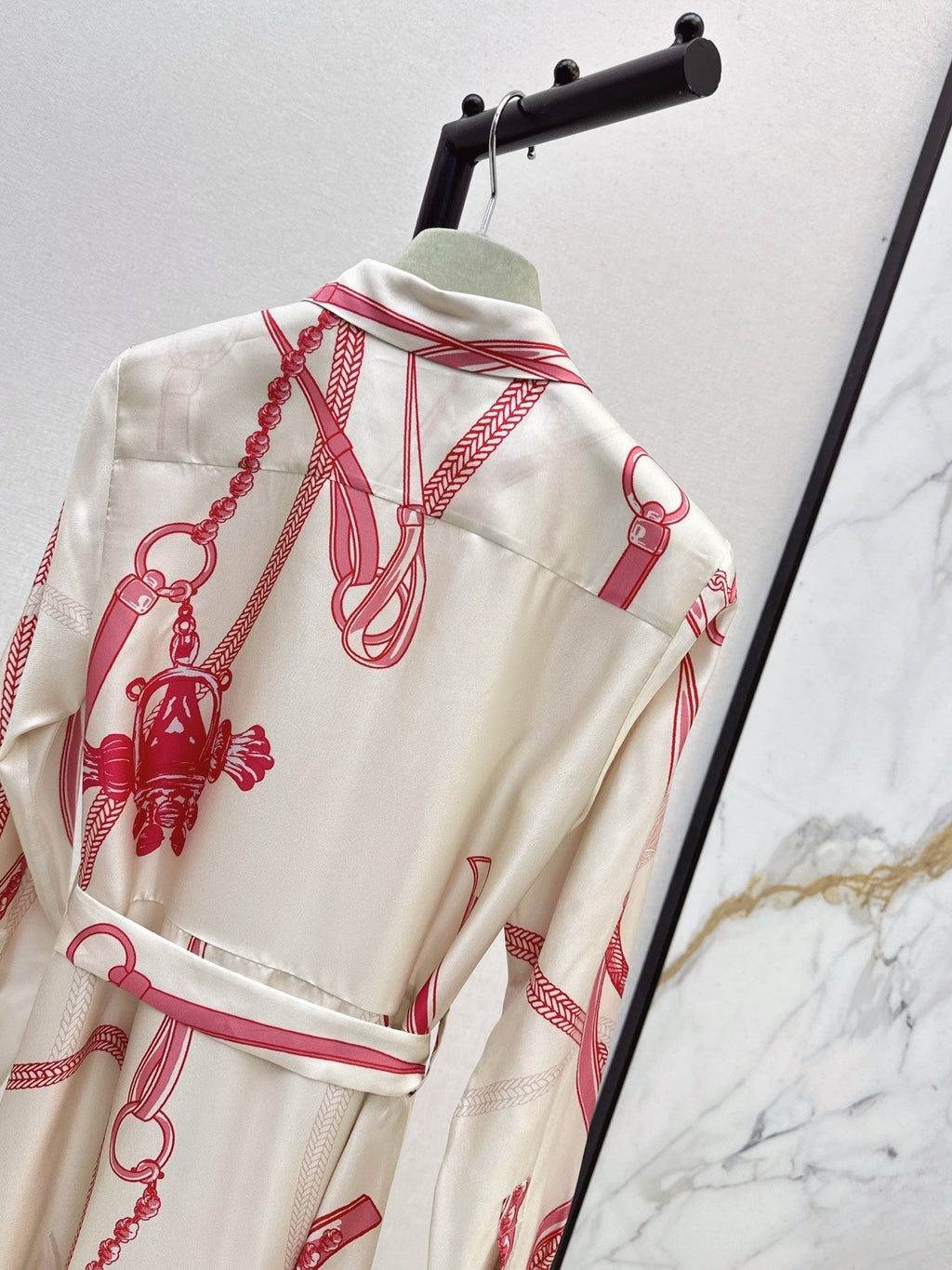 HERMES HERMES 25S LONG SILK DRESS 134